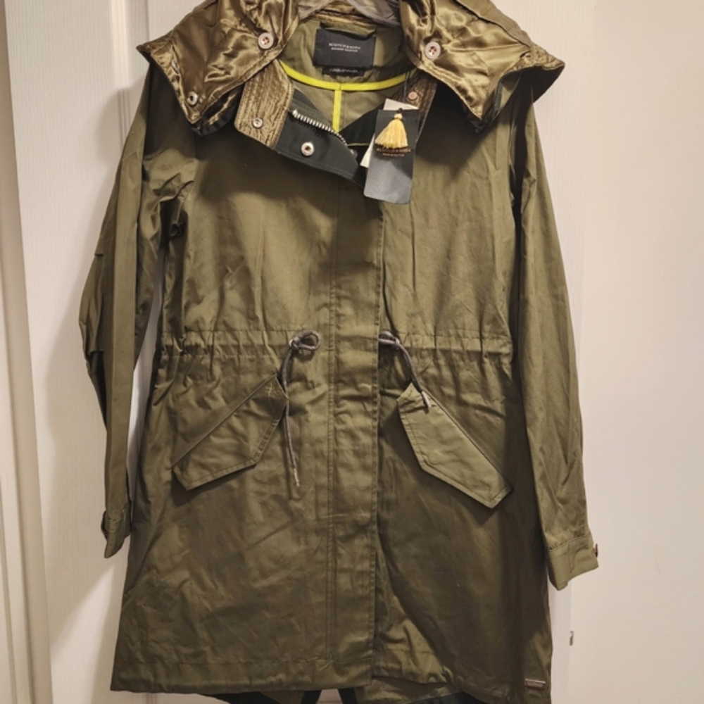 Scotch & Soda Khaki Utility Jacket with Hood